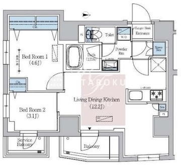 アーバネックス文京千駄木 304 間取り図