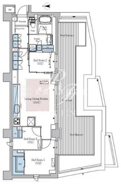 アーバネックス文京千駄木 501 間取り図