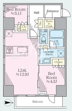 ティサージュ上野入谷 1102 間取り図