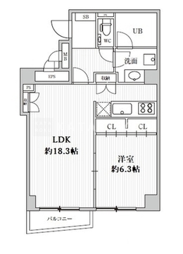 リエール市ヶ谷 203 間取り図