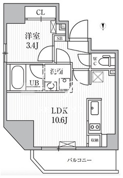 エスレジデンス入谷アレシア 1102 間取り図