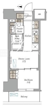 ラティエラ上野稲荷町 210 間取り図