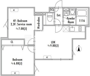 グランパセオ大崎戸越銀座2 302 間取り図