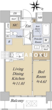 アクシルコート日本橋本町 402 間取り図