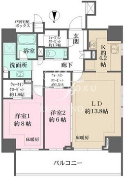 ザ・パークハウス麹町三丁目 1401 間取り図