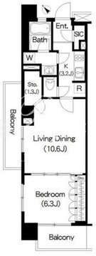 ブリリアイスト三軒茶屋 B-407 間取り図