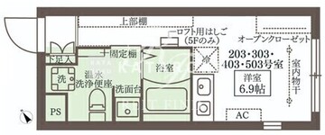 ココキューブ武蔵新田 303 間取り図