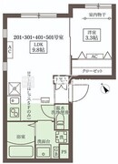ココキューブ武蔵新田 401 間取り図