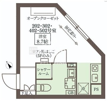 ココキューブ武蔵新田 402 間取り図
