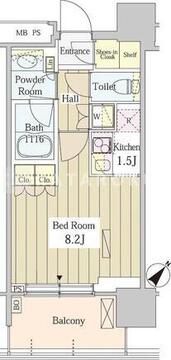ユニゾンタワー 807 間取り図