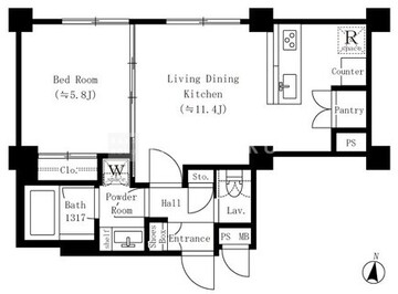 リハイツ長者丸 104 間取り図