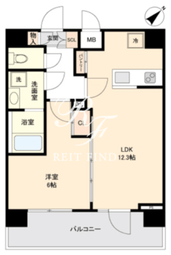 ハーモニーグラシア目黒不動前 801 間取り図