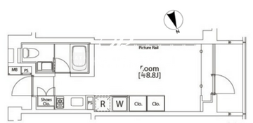 カスタリア市ヶ谷 305 間取り図