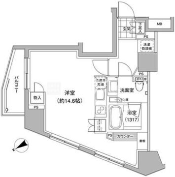 パークハビオ元麻布 301 間取り図