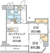 クレストコート志村坂上 801 間取り図
