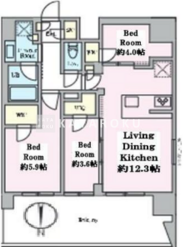 クレストコート東陽町 405 間取り図