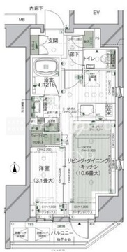 ルジェンテ上野稲荷町 4 間取り図