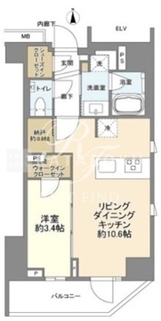 ルジェンテ上野稲荷町 1102 間取り図