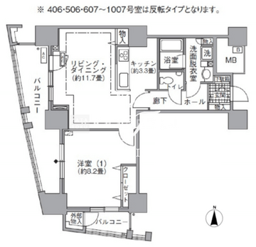 アクティ汐留 510 間取り図