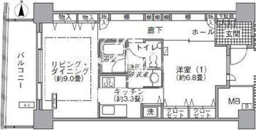 アクティ汐留 2704 間取り図