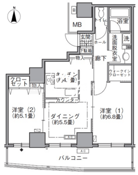 アクティ汐留 2810 間取り図