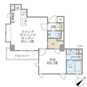 コスモリード恵比寿 401 間取り図