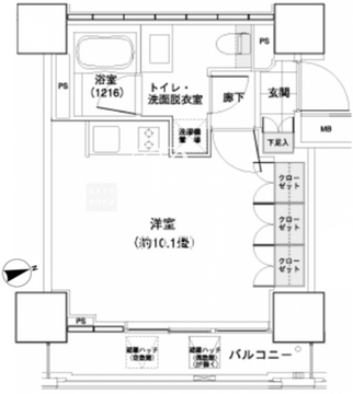 パークキューブ愛宕山タワー 1006 間取り図