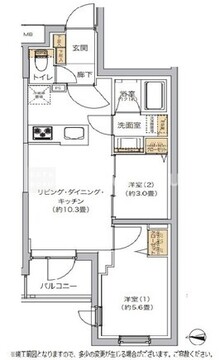 リビオメゾン湯島 206 間取り図