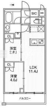 ライムレジデンス品川イースト 402 間取り図