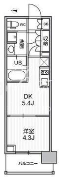 シーズンフラッツ菊川ノース 202 間取り図