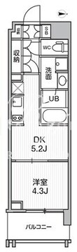シーズンフラッツ菊川ノース 206 間取り図
