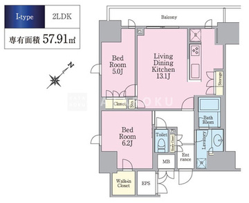 ラティエラ板橋 1107 間取り図