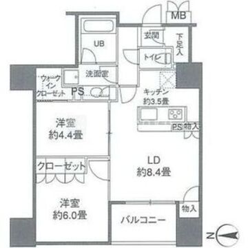カスタリアタワー品川シーサイド 810 間取り図