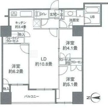 カスタリアタワー品川シーサイド 211 間取り図