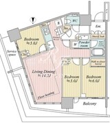 リビオタワー品川 3階73.50㎡ 間取り図