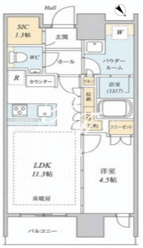 リビオタワー品川 904 間取り図