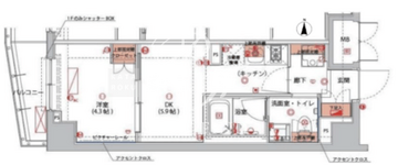 ハーモニーレジデンス神楽坂ヒルズセカンド 101 間取り図