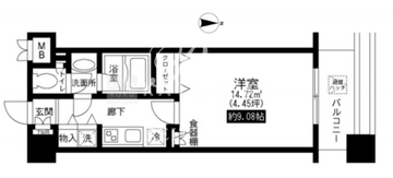 レジディア上野池之端 705 間取り図