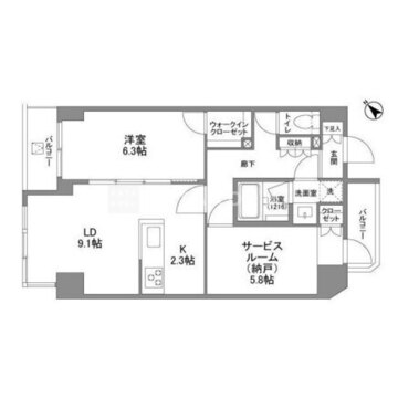 ジェノヴィア五反野スカイガーデン 1005 間取り図
