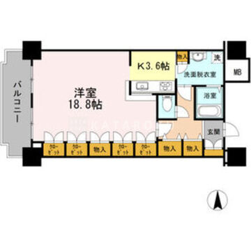 品川シーサイドビュータワー Ⅰ-2816 間取り図