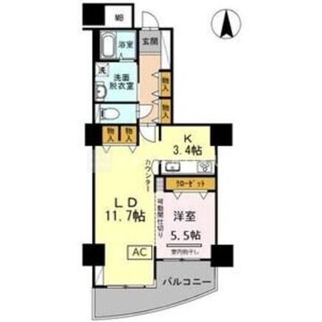 品川シーサイドビュータワー Ⅱ-1803 間取り図