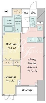 ドゥーエ日暮里4 603 間取り図