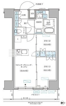 パークアクシス住吉ガーデンスクエア 612 間取り図