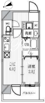 パークフラッツ蔵前 401 間取り図