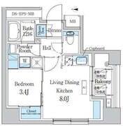 ワンルーフフラット蔵前 401 間取り図