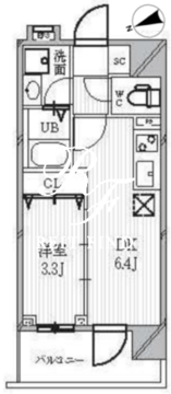 パークフラッツ蔵前 1102 間取り図