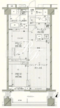 コスモリード西馬込 304 間取り図