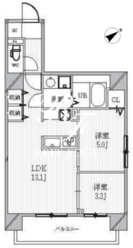 パークフラッツ蔵前 403 間取り図
