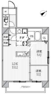 パークフラッツ蔵前 503 間取り図