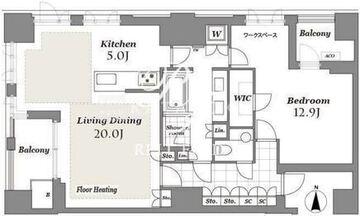 ザ・コノエ三田綱町 606 間取り図